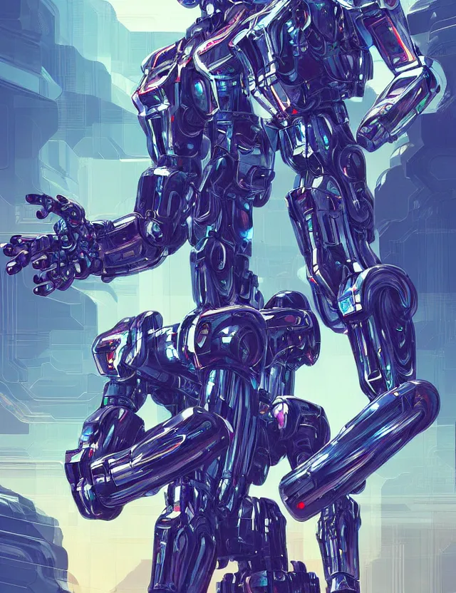 Prompt: future mecha boy reflective chrome armor super intricate ornaments artwork by tooth wu and wlop and alena aenami and greg rutkows