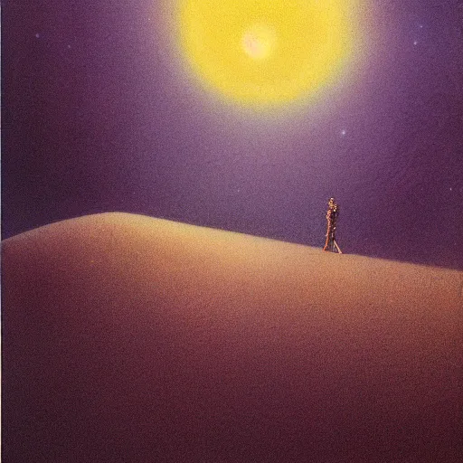 Image similar to The desert world of Dune, Arrakis, by Bruce Pennington