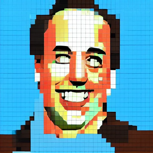 Prompt: Jerry Seinfeld pixel art, hyper realistic, HD, HQ, photo realistic