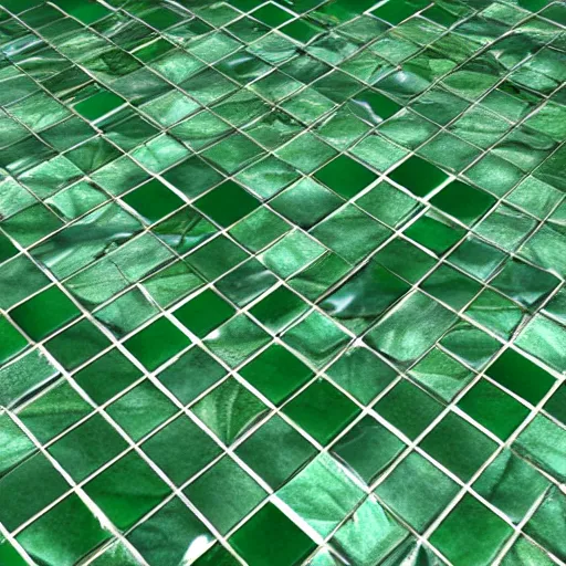 Prompt: Cracked emerald tile texture, unreal engine 5, high definition, repeating