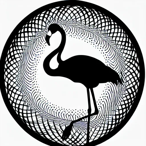 Image similar to silhouette of a flamingo, highly detailed, photorealistic, vector art, 8 k