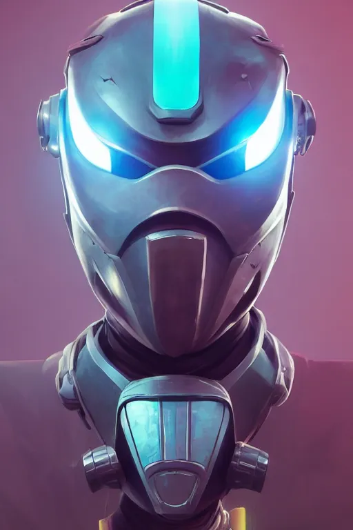 Image similar to epic mask helmet robot ninja portrait stylized as fornite style game design fanart by concept artist gervasio canda, behance hd by jesper ejsing, by rhads, makoto shinkai and lois van baarle, ilya kuvshinov, rossdraws global illumination radiating a glowing aura global illumination ray tracing hdr render in unreal engine 5