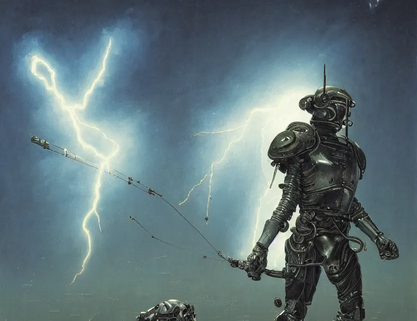 Image similar to a detailed portrait painting of a bounty hunter in combat armour and visor. cinematic sci-fi poster. Flight suit and wires, accurate anatomy. Samurai influence, fencing armour. portrait symmetrical and science fiction theme with lightning, aurora lighting. clouds and stars. Futurism by beksinski carl spitzweg moebius and tuomas korpi. baroque elements. baroque element. intricate artwork by caravaggio. Oil painting. Trending on artstation. 8k