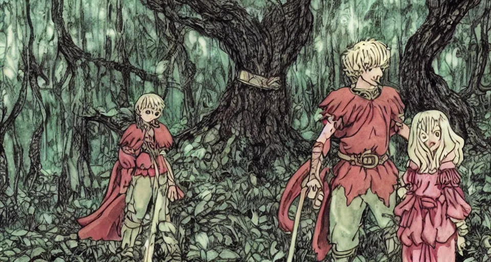 Image similar to Enchanted and magic forest, from Berserk