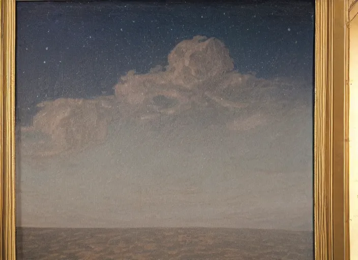 Image similar to mare tranquillitatis, lunar surface in the style of hudson river school of art, oil on canvas