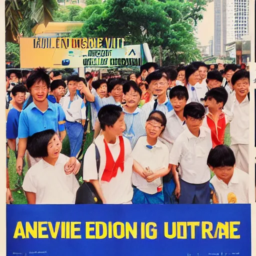 Image similar to a 1 9 9 0 s singapore public education poster