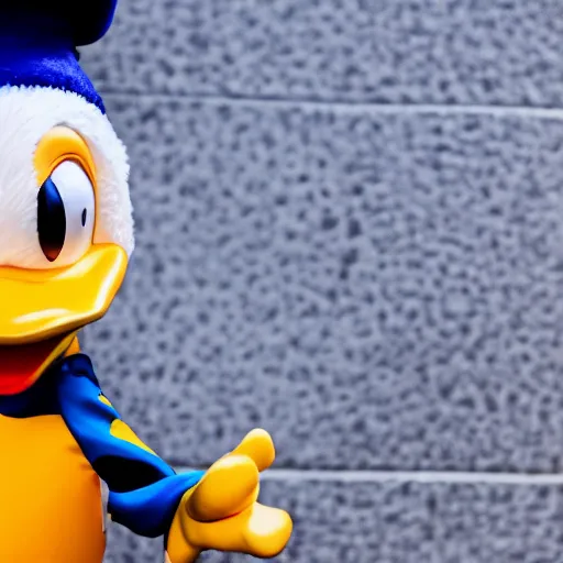 Image similar to donald duck in real life, low angle