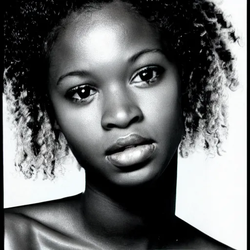 Image similar to photo of a beautiful 1 9 8 7 black young female model