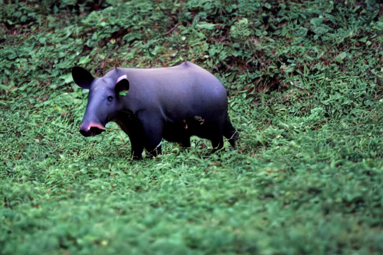 Prompt: a photo of a pichu tapir in its natural habitat, kodak ektachrome e 1 0 0 photography