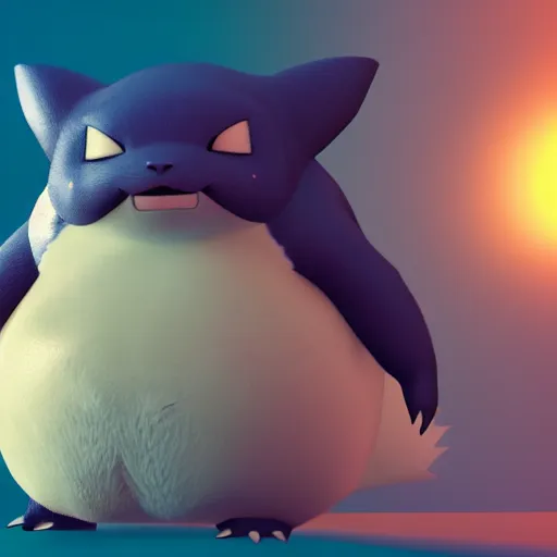 Image similar to photography of a realistic snorlax animal, ultra detailed, 8 k, cinematic lighting, natural background, trending on artstation, pokemon