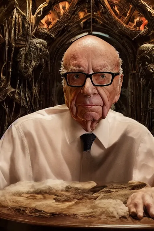 Prompt: !!! rupert murdoch!!! with!! a million eyes!!, photorealistic, cinematic lighting, highly detailed, very intricate, by guillermo del toro and hr giger