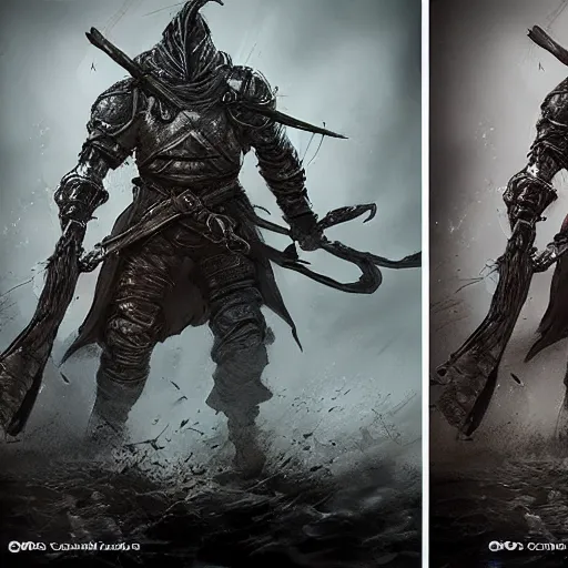 Image similar to a us marine in the style of dark souls and elden ring, highly detailed, hyperrealistic, artgerm