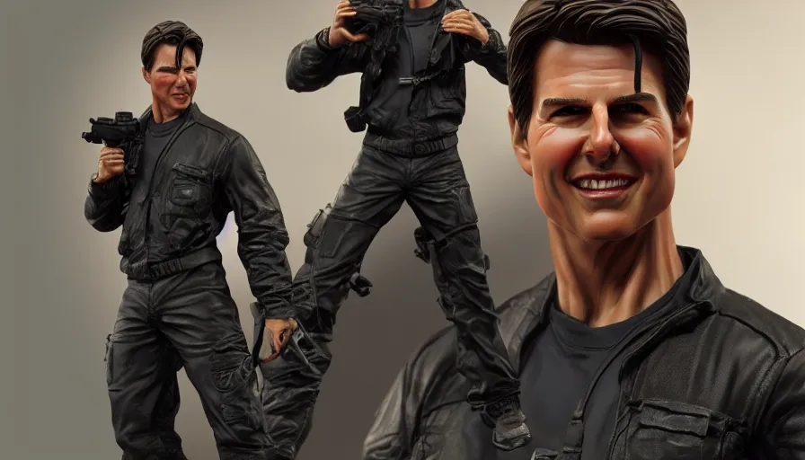 Image similar to hand painted tom cruise figurine, scale, deluxe, hyperdetailed, artstation, cgsociety, 8 k