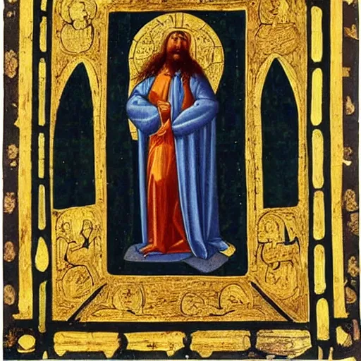 Image similar to iss in medieval religious jesus resurrection art