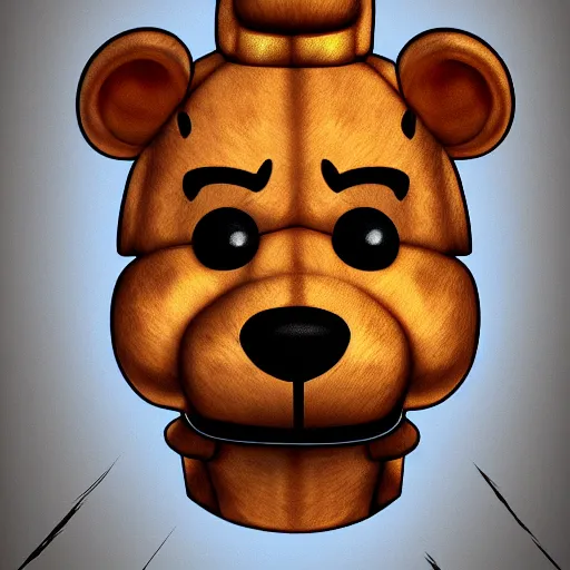 Image similar to Freddy Fazbear, detailed digital art, trending on Artstation