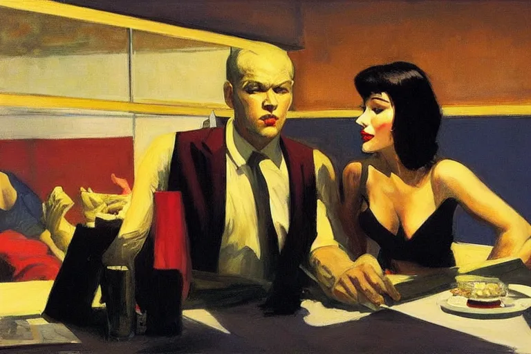 Prompt: hollywood babylon, on the qt, scandal sheet, painting by edward hopper and eric fischl and robert mcginnis