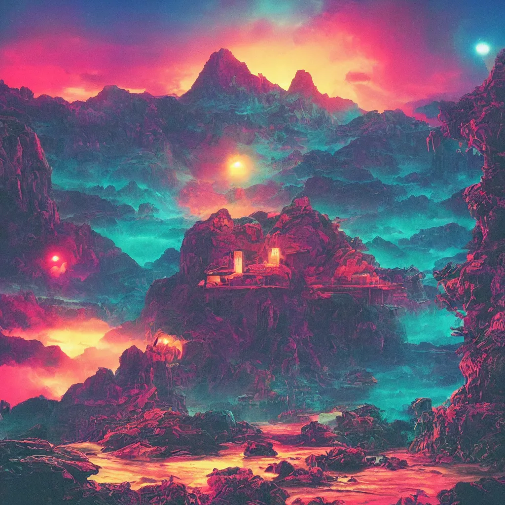 Prompt: 80s landscape photo, realistic, ET, goonies, retrowave, synthwave