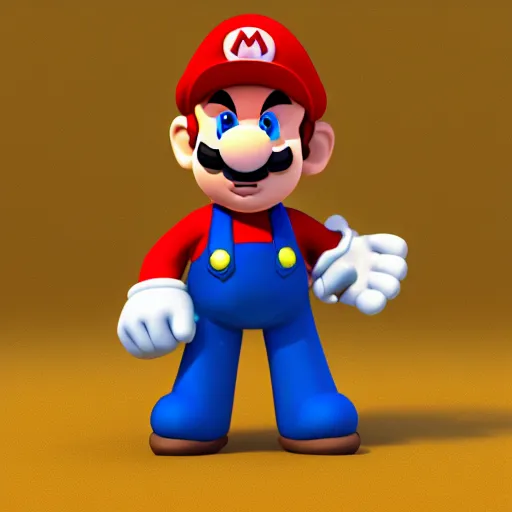 Prompt: 3d blender render of a Mario figurine, 4k