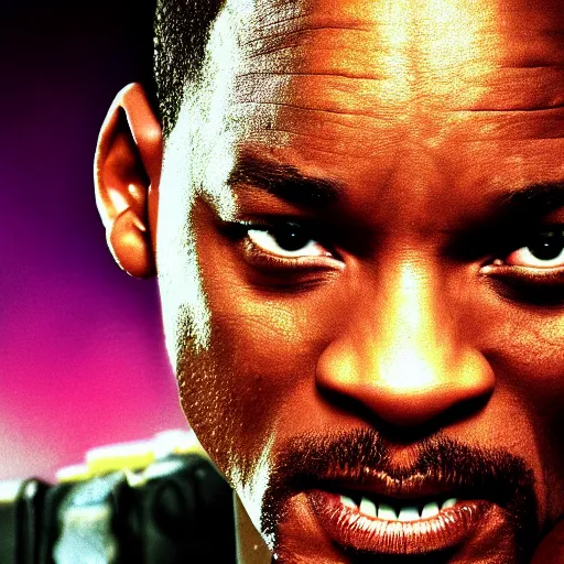 Prompt: Will Smith playing blade Digital art 4K detail