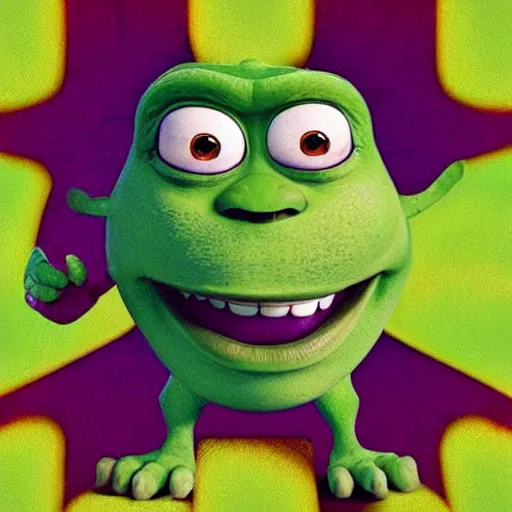 Prompt: shocked mike wazowski fusion shrek