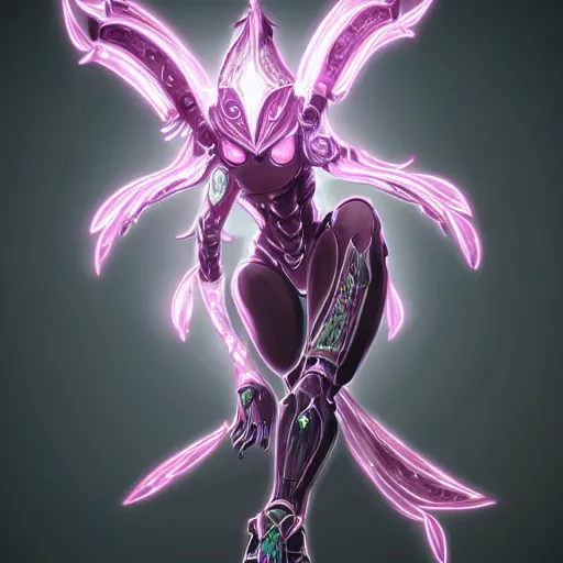 Image similar to highly detailed exquisite fanart, of a beautiful female warframe, but as an anthropomorphic robot dragon, sitting regally on a soft green sofa, with robot dragon head, shining reflective off-white plated armor, bright Fuchsia skin, full body shot, epic cinematic shot, realistic, professional digital art, high end digital art, DeviantArt, artstation, Furaffinity, 8k HD render, epic lighting, depth of field