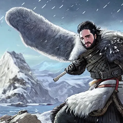 Prompt: jon snow as a character in apex legends