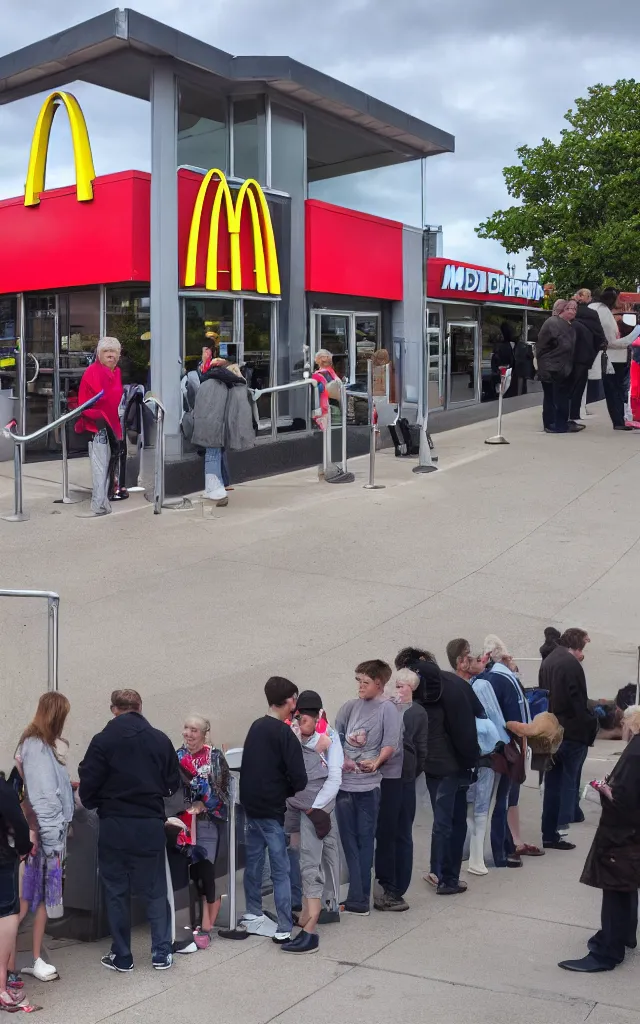 Image similar to gordon waiting in line at mcdonalds, high detailed sharp photo