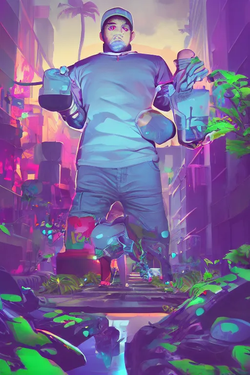 Prompt: 3 d render graffiti nature micro world fluo, art gta 5 cover, official fanart behance hd artstation by jesper ejsing, by rhads, makoto shinkai and lois van baarle, ilya kuvshinov, ossdraws