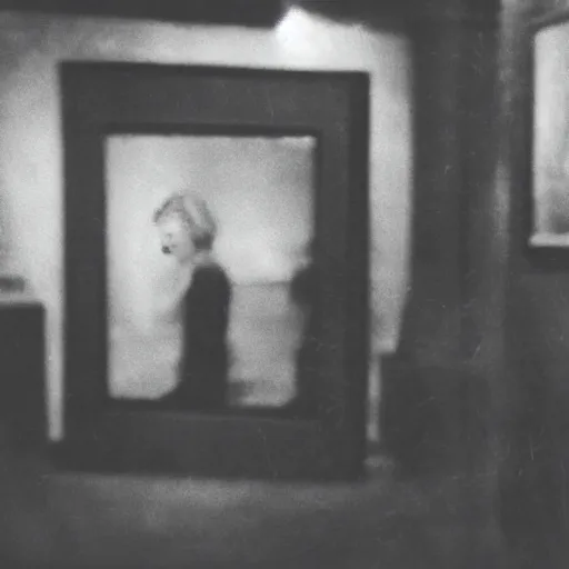 Prompt: an object on display in an ethnographic museum, film still, cinematic, out of focus, enhanced, 1 9 2 0 s, black and white, grain