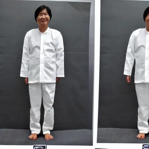 Image similar to full body mugshot photo of BongBong Marcos wearing a prisoner outfit, realistic,