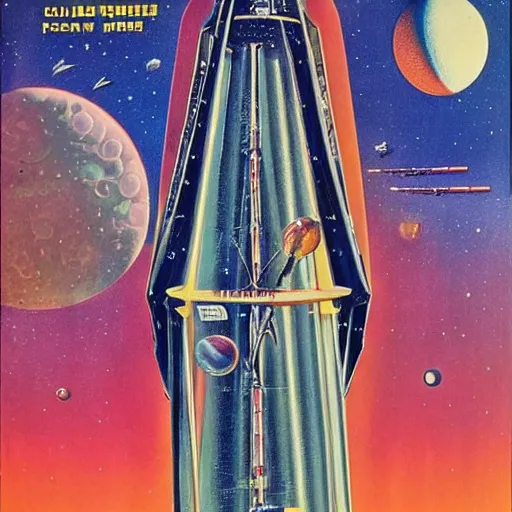 Prompt: space probe, symmetric, highly detailed, 4 k, 1 9 6 0 poster