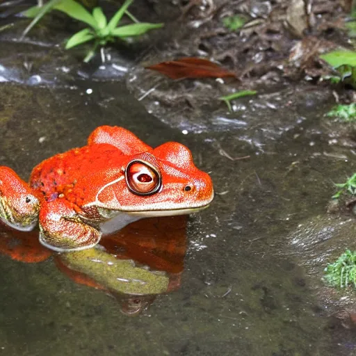 Image similar to a giant red frog