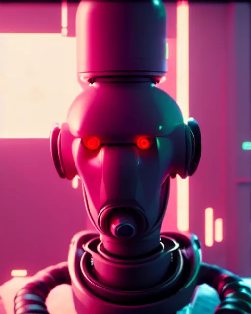 Image similar to robots from the cartoon series love, death and robots two in the void, cyberpunk 2 0 7 7, clemente, francesco may wilson, edward hopper filonov, beautiful face, octane rendering