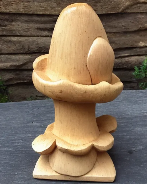 Prompt: wooden carving statue of a mushroom cloud, product picture, ebay listing thumbnail