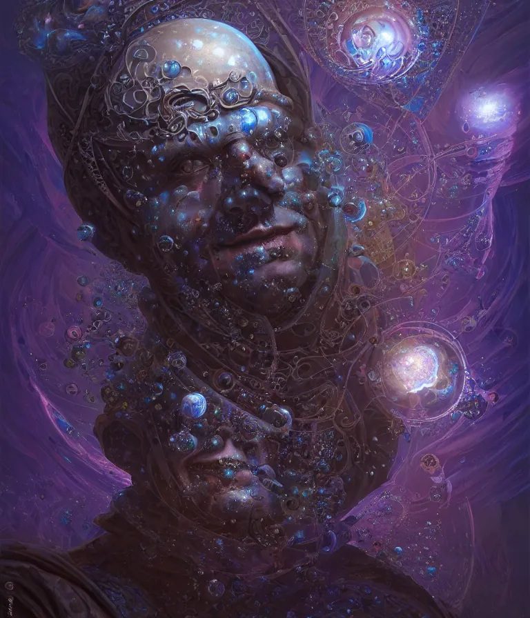 Image similar to front!!! shot of a court jester!!! character, mesmerizing fractal hypercubes, dark holography!!!, future, oil slick nebula, crystalline edges, (((intricate))), elegant, highly detailed, centered, (((artstation, concept art, smooth, sharp focus, artgerm, Tomasz Alen Kopera, Peter Mohrbacher, donato giancola, Joseph Christian Leyendecker, WLOP, Boris Vallejo))), ((raytracing)), mugshot!!!!!, ugly!!!!!!, octane render, nvidia raytracing demo, octane render, nvidia raytracing demo, octane render, nvidia raytracing demo, grainy, muted, 8K, digitalblasphemy, metatron