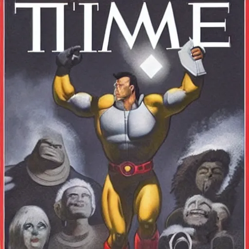 Image similar to Time Magazine cover of Colossus from Xmen