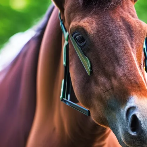 Image similar to close up photograph of horse with a shotgun snout, shotgun instead of snout, shotgun!! horse hybrid, the horse head was replaced with a shotgun, stoner eyes, 8 k resolution