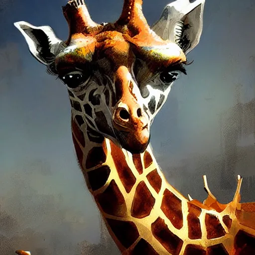Prompt: mechanical giraffe elden ring, by greg rutkowski, digital art