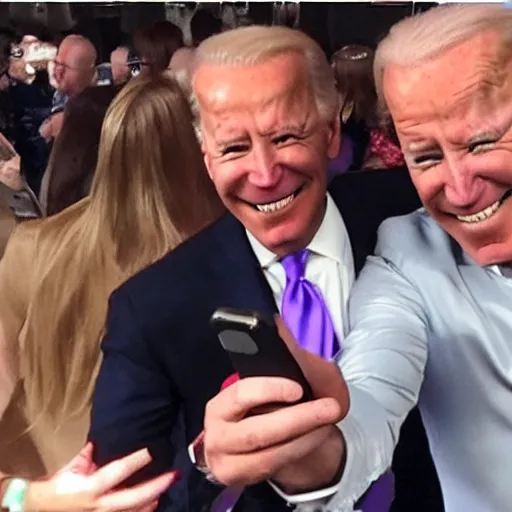 Prompt: alex jones with three eyes taking a selfie with joe biden