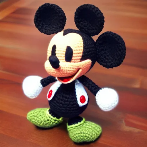 Image similar to amigurumi of mickey mouse