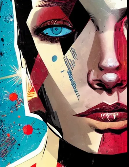 Image similar to portrait of a female android, by DC comics and Sandra Chevrier