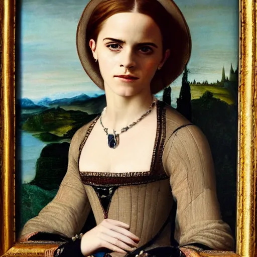 Prompt: Emma Watson, 16th century painting, oil painting