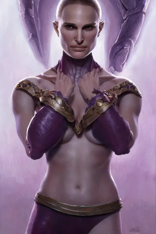 Prompt: natalie portman as a follower of slaanesh, anatomy, only two hands, highly detailed, digital painting, artstation, concept art, smooth, sharp focus, illustration, unreal engine 5, 8 k, art by art by artgerm and greg rutkowski and edgar maxence