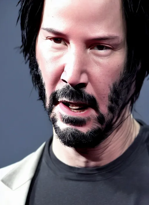 Image similar to Keanu Reeves cast as Eminem, still from 8 Mile, hyperrealistic, 8k, Octane Render,