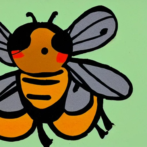 Prompt: children's book illustration of a bee
