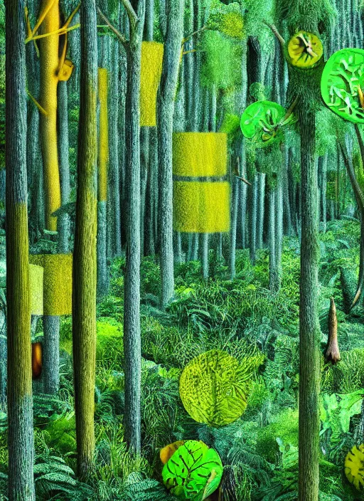 Image similar to lush forest, high detail, 4 k, dadaism style