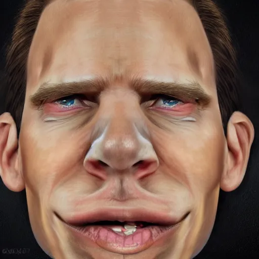 Image similar to Caricature portraits done of Jerma, realistic, hyperrealistic, very realistic, highly detailed, very detailed, extremely detailed, detailed, oil painting, digital art, trending on artstation