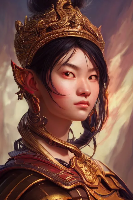 Prompt: a masterpiece portrait of nezha, highly detailed, d & d, fantasy, highly detailed, digital painting, trending on artstation, concept art, sharp focus, illustration, global illumination, ray tracing, realistic shaded, art by artgerm and greg rutkowski and fuji choko and viktoria gavrilenko and hoang lap