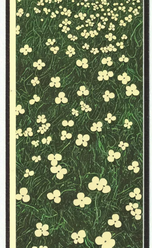 Prompt: by akio watanabe, manga art, leaf clover on the soil, trading card front