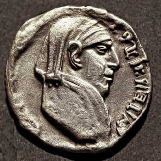 Image similar to ancient roman coin with a profile of snoop dogg